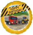 Balon foliowy maszyny budowlane Happy Birthday - tantis.pl