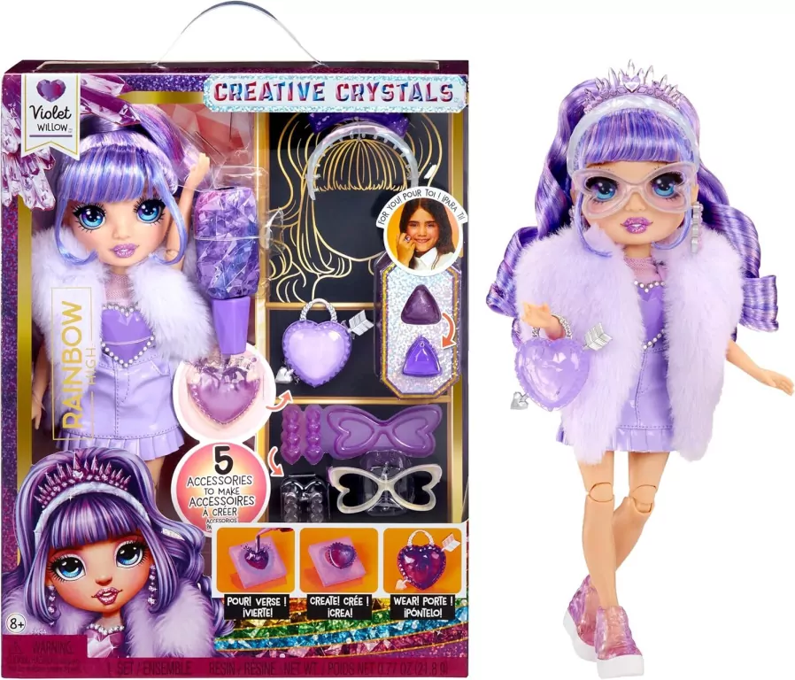 Rainbow High. Creative Crystals Fashion Doll. Viol - tantis.pl