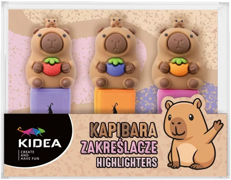 Zakreślacze Kapibara 3szt KIDEA - tantis.pl
