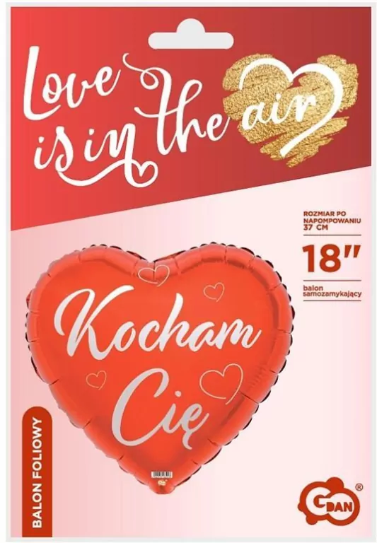 Balon foliowy Kocham Cię czerwone serce - tantis.pl