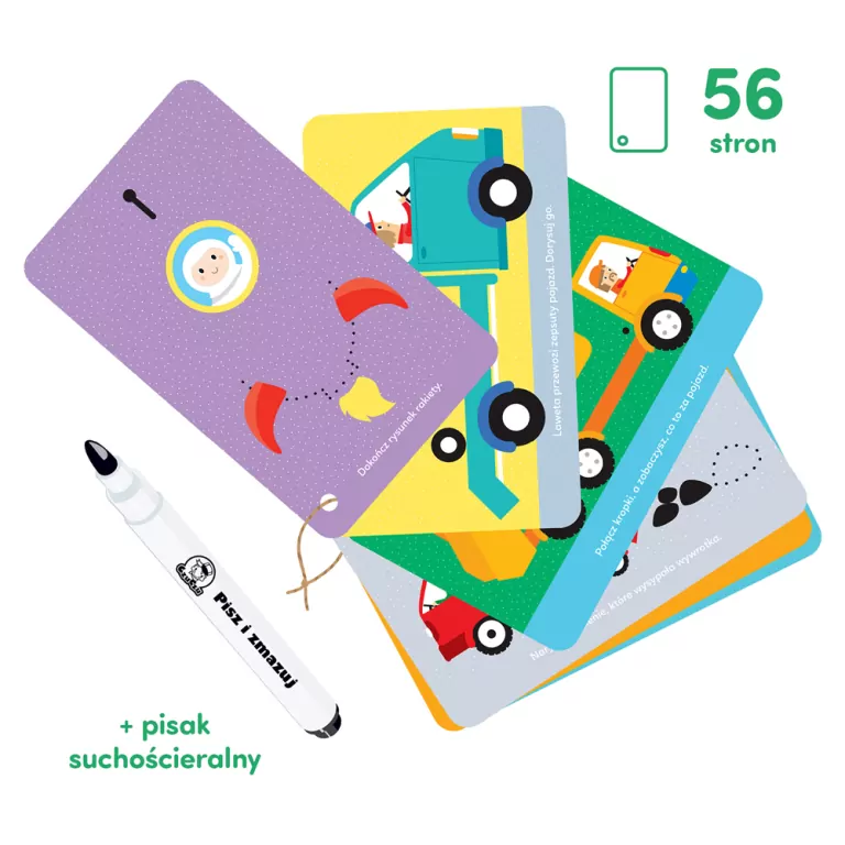 CzuCzu. Pojazdy. Zabawy kreatywne z pisakiem zmazywakiem 3+ - tantis.pl