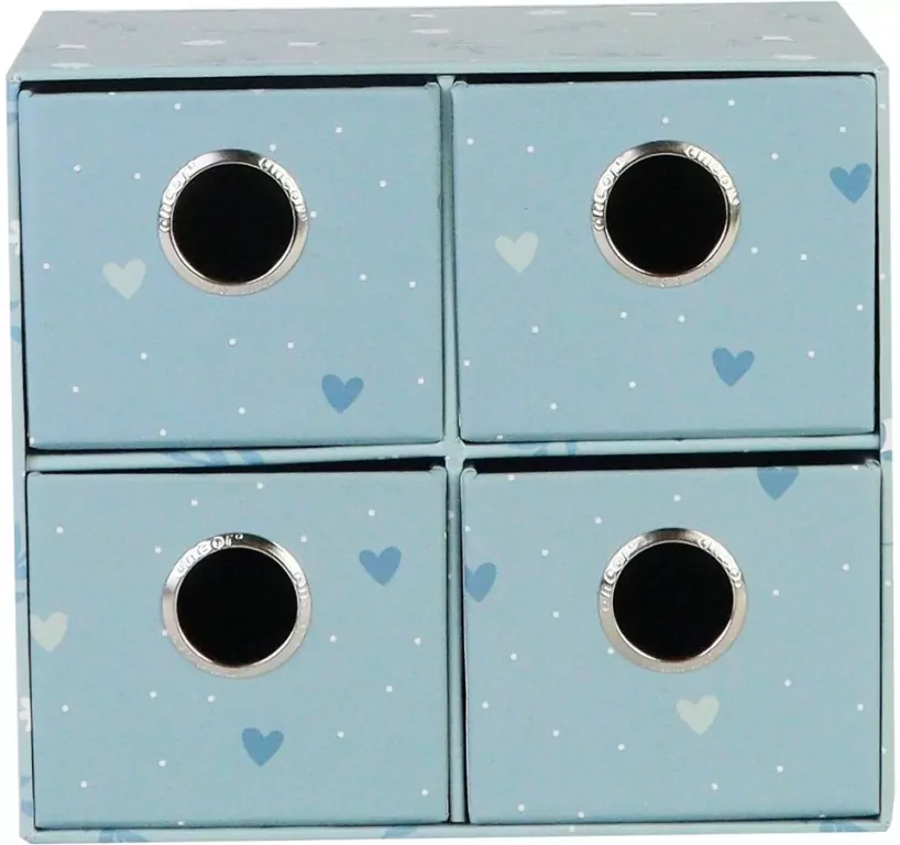 Pudełko na biurko z 4 szufladkami Sweet Blue - tantis.pl