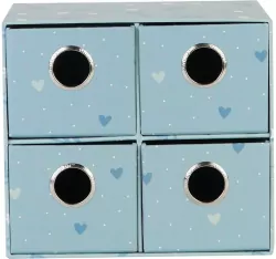 Pudełko na biurko z 4 szufladkami Sweet Blue