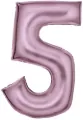 Balon foliowy cyfra 5 satynowa pastelowy róż 86cm - tantis.pl