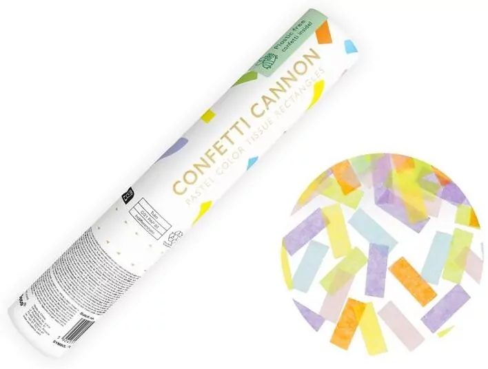 Tuba z konfetti pastel mix 20cm - tantis.pl