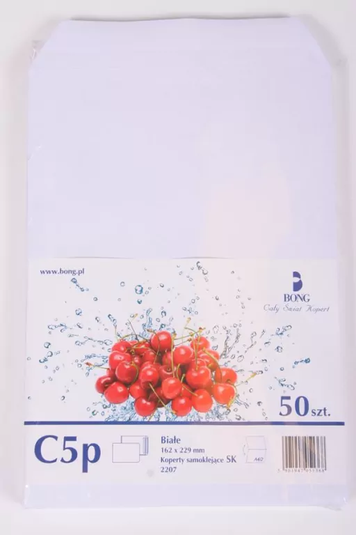 Bong. Koperta C5 Samoprzylepna, biała 50 sztuk - tantis.pl