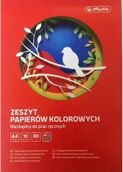 Zeszyt papierów kolorowych A4, 10 kolorów