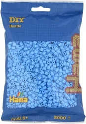 Hama Midi Koraliki w woreczku 3000 pastelowe niebieskie
