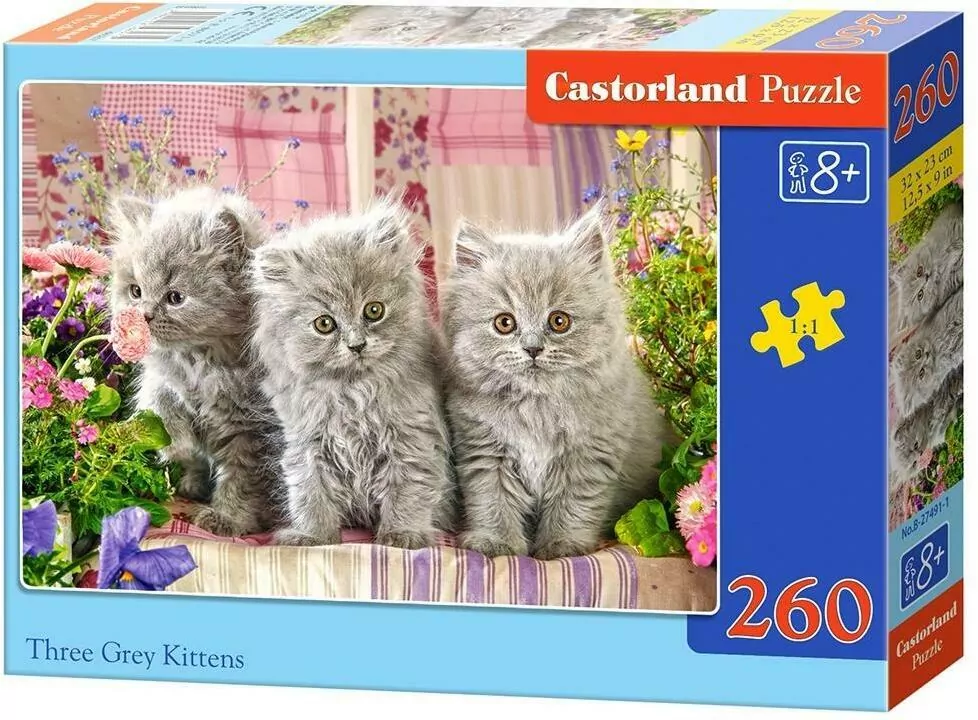 Puzzle 260. Three grey kittens B-27491-1 - tantis.pl