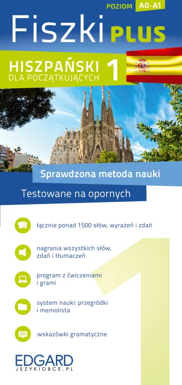 Hiszpański. Fiszki Plus dla początkujących 1 - tantis.pl