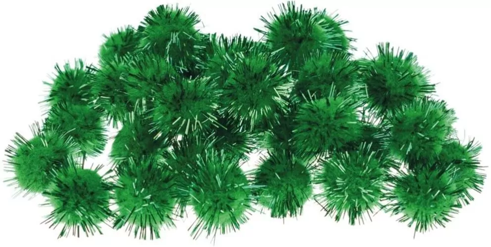 Pompony  20mm. Zielone metaliczne - tantis.pl