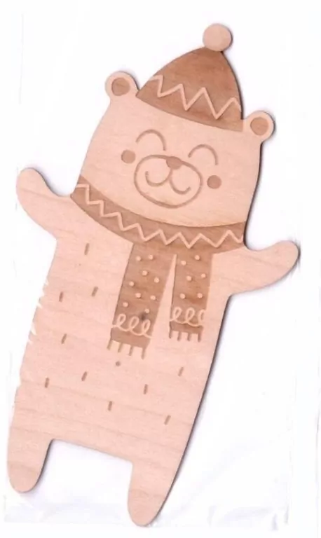 Drewniana zakładka do książki z grawerem - Miś - tantis.pl