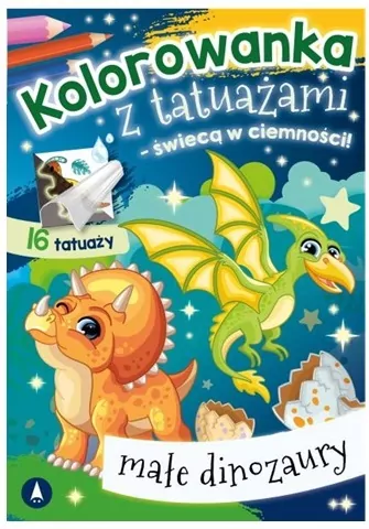 Kolorowanka z tatuażami Małe dinozaury - tantis.pl