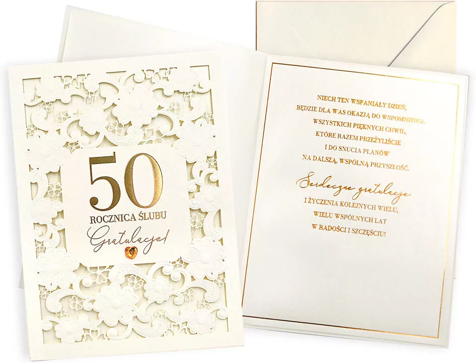 Karnet Rocznica ślubu 50 - tantis.pl