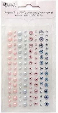 Kryształki i perły samoprzylepne Sweet pink & blue - tantis.pl