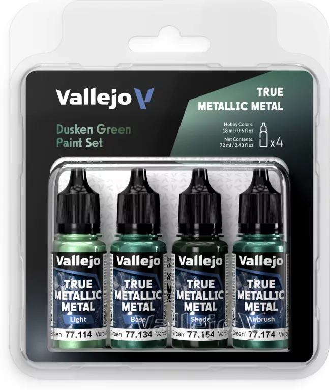 Vallejo: 77.257 - True Metallic Metal - Dusken Green Paint Set - tantis.pl