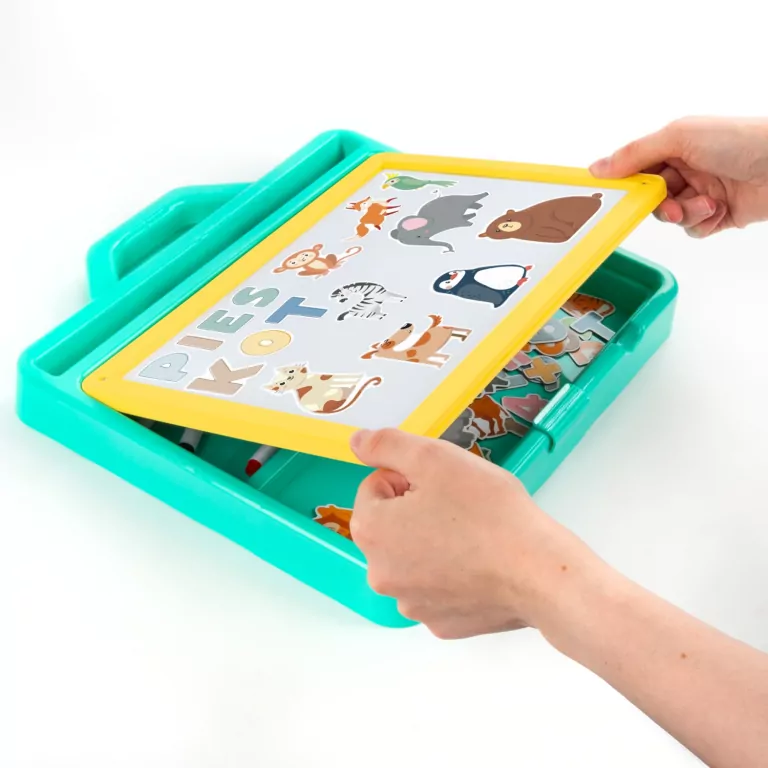Przenośny zestaw tablic 5w1 ZOO w walizce KIDEA - tantis.pl