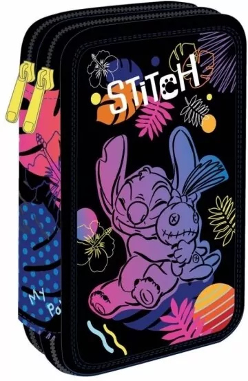 Piórnik 2-komorowy Disney Black Stitch Jumper 2 z wyposażeniem - tantis.pl