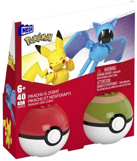 Mega. Pokemon. Pokeball Pikachu i Zubat - tantis.pl