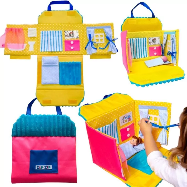 Domek dla lalek torba przenośna niebieski - tantis.pl