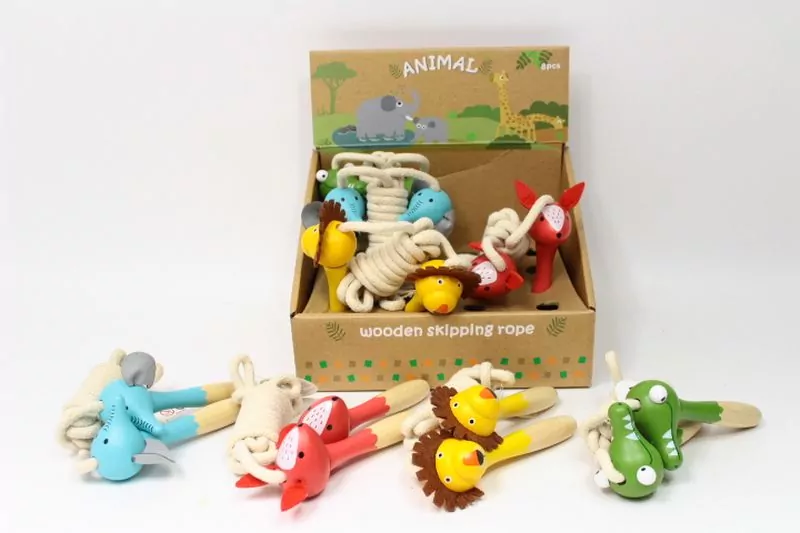 Skakanka z drewnanym uchwytem Zwierzaki - tantis.pl