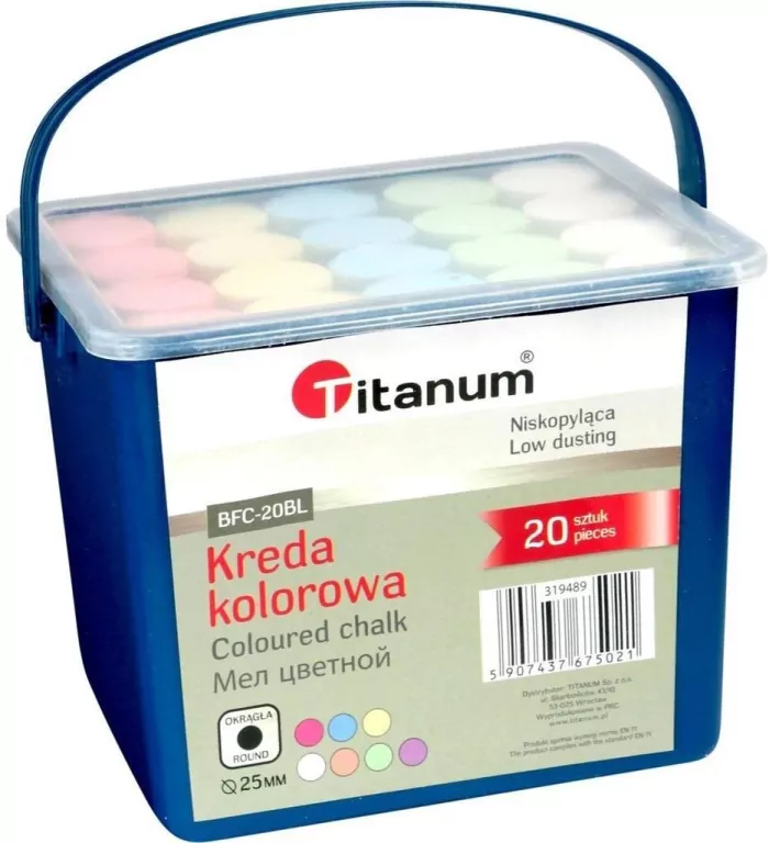 Kreda chodnikowa 5 kolorów 20 sztuk - tantis.pl