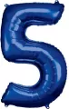 Balon foliowy cyfra 5 niebieska 57x86cm - tantis.pl