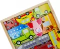 Układanka drewniana pojazdy. 12 elementów - tantis.pl