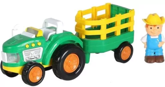 Traktor z farmerem i przyczepą światło/dźwięk 2000634