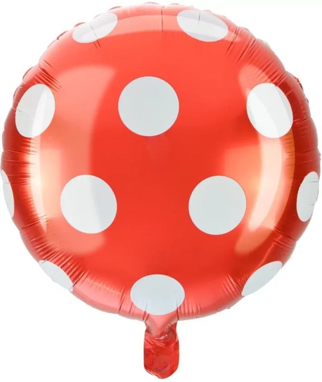 Balon foliowy kropki czerwony - tantis.pl
