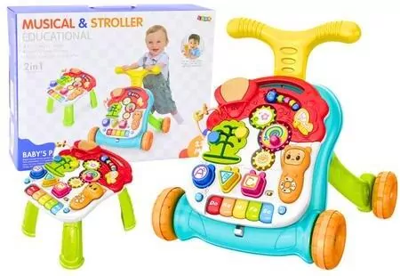 Chodzik pchacz stolik edukacyjny 2w1 - tantis.pl