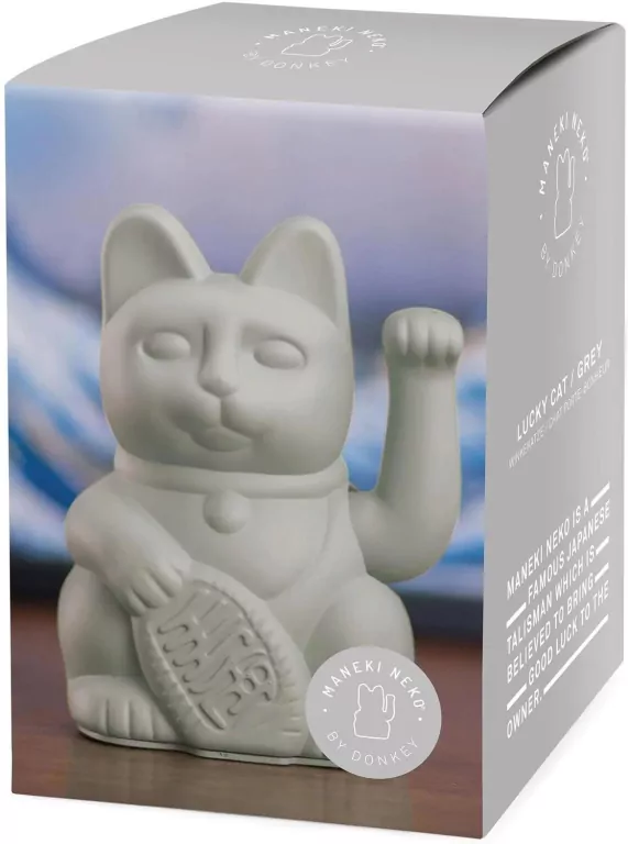 Kot szczęścia szary 15cm - tantis.pl