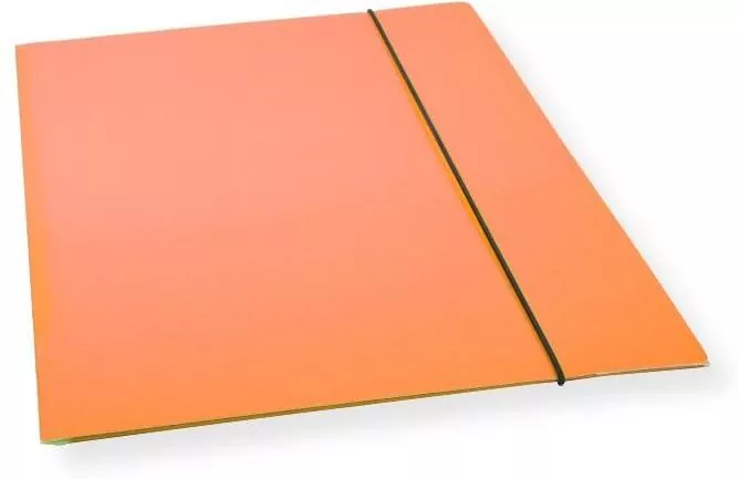 Teczka A4 z gumką lakier pomarańcz. 300gsm - tantis.pl