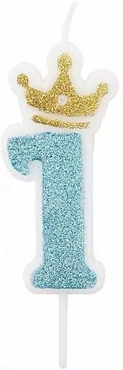 Świeczka 1 niebieska 6,8cm PARTY GO - tantis.pl