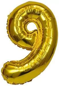 Balon foliowy XXL 9 złoty 61cm - tantis.pl