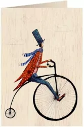 Karnet drewniany C6 + koperta Rower retro