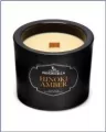 Świeczka sojowa Hinoki Amber czarna 170g - tantis.pl