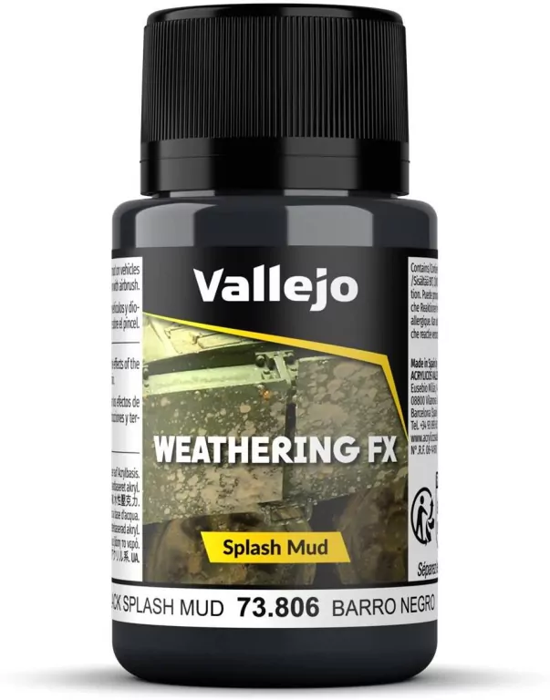 Vallejo: 73.806 - Weathering FX - Splash Mud - Black (40 ml) - tantis.pl
