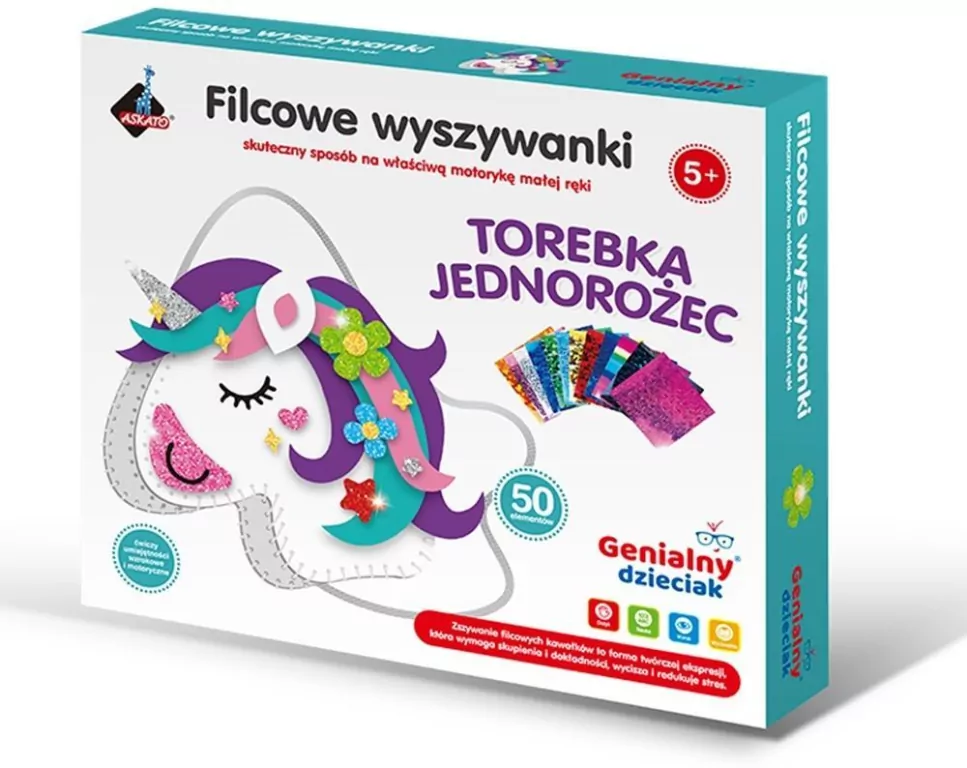 Filcowe wyszywanki - torebka jednorożec - tantis.pl