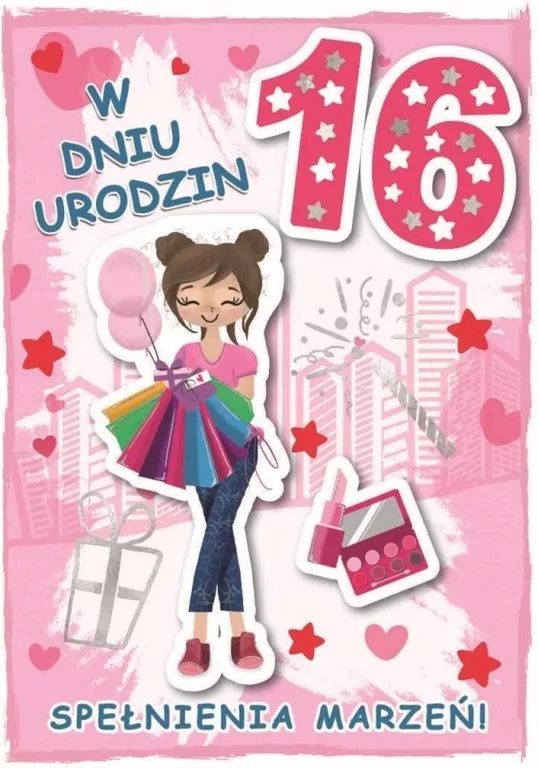 Karnet urodziny 16 B6 z kopertą - tantis.pl