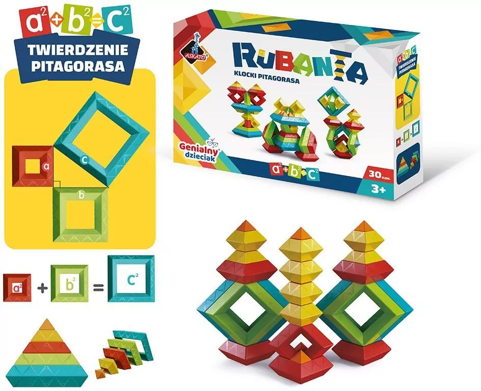 Rubanta. Klocki Pitagorasa. 30 elementów. Genialny dzieciak - tantis.pl