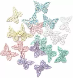Naklejki filcowe opalizujące Motyle, 18 sztuk