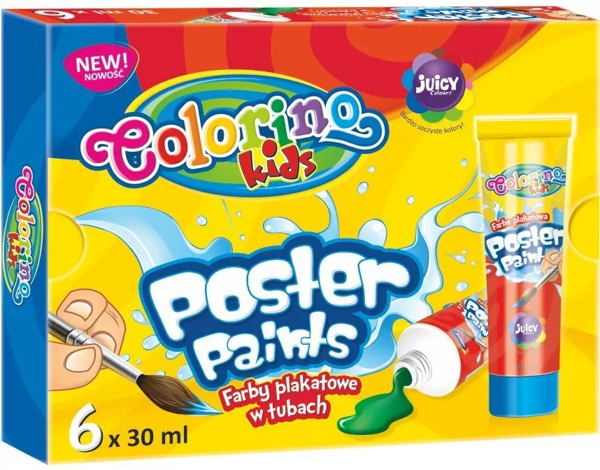 Farby colorino kids plakatowe w tubach 30 ml 6 kolorów - tantis.pl