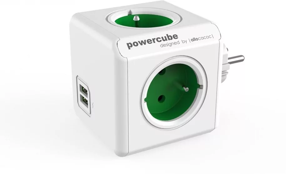 Przedłużacz allocacoc PowerCube Original 2202GN/FROUPC (kolor zielony) - tantis.pl