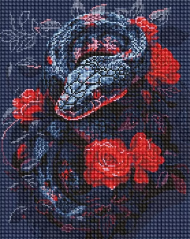Diamentowa mozaika - Niebezpieczna róża 40x50cm - tantis.pl