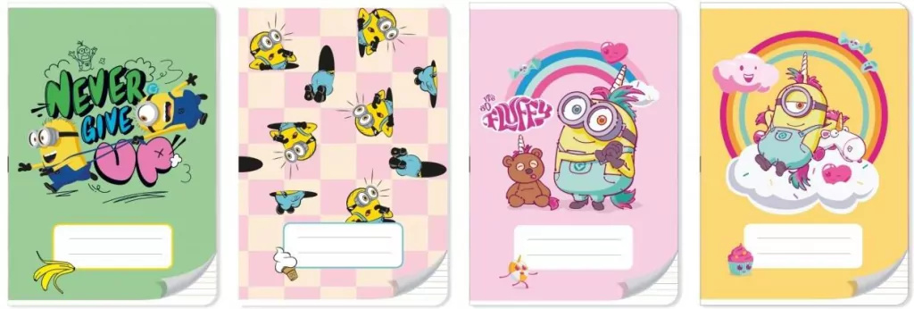 Zeszyt A5/32K Kolorowe trzy linie Minionki - tantis.pl