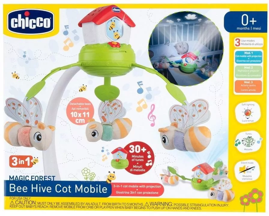 Karuzela na łóżeczko pszczółki 3w1 - tantis.pl