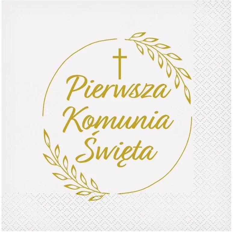 Serwetki Pierwsza Komunia kłosy 33x33cm 20szt - tantis.pl