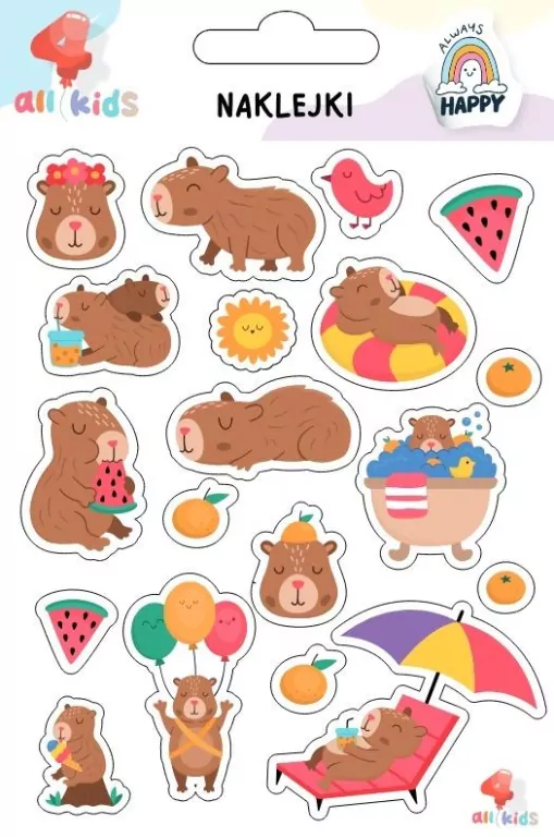 Naklejki dla dzieci Wypoczęta Kapibara - tantis.pl