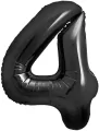 Balon foliowy B&C cyfra 4 matowa czarna 85cm - tantis.pl